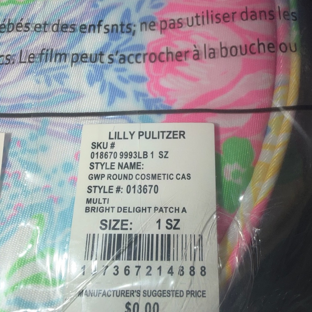 NEW Women’s Lilly Pulitzer Multi Bright Delight Patch Round Cosmetic Case NWT - Picture 3 of 5